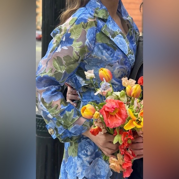 Floral Trench Coat, Anthropologie - If By Sea, Size Large - Picture 7 of 15